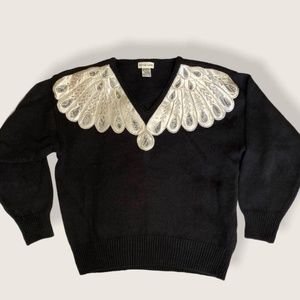 80's 90's Vintage Hana Lee V Neck Sweater